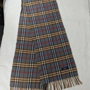Burberry Cashmere Check Scarf Blue | Unisex | Premium Feel | Limited Time